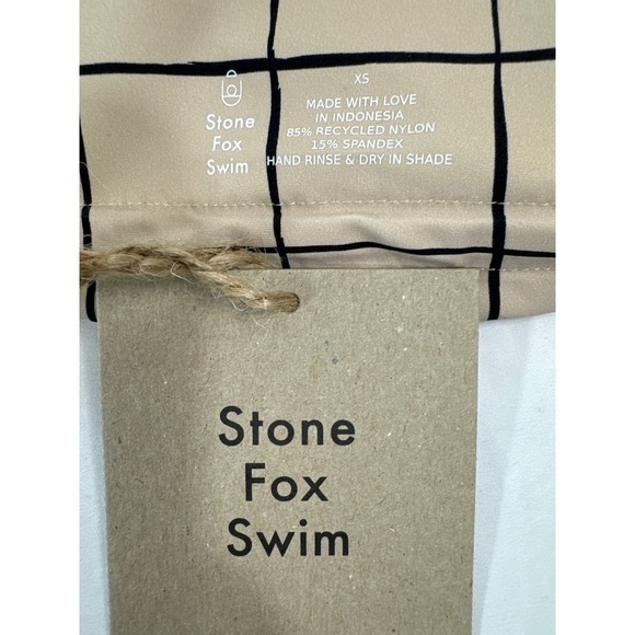 Stone Fox SWIM Paloma Top in Sand Plaid XS NWT - Picture 9 of 9